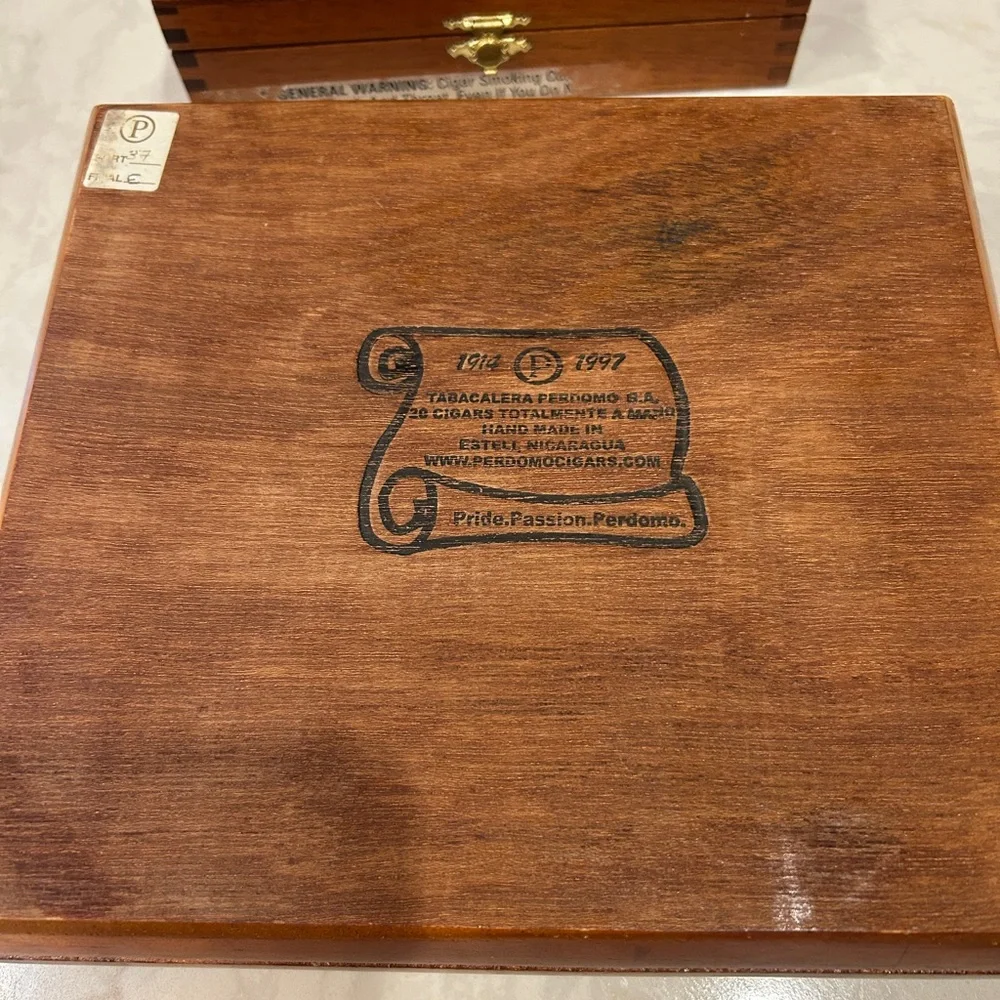 1990s Perdomo and Macanudo Wooden Cigar Boxes- Set of Two- EUC